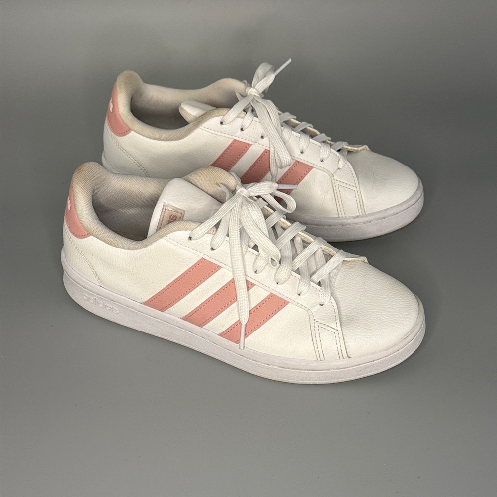 Adidas Grand Court Sneakers White &‎ Pink - Women’s Size 9
